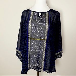 3/$20 Apt 9 blouse, XL black and blue top